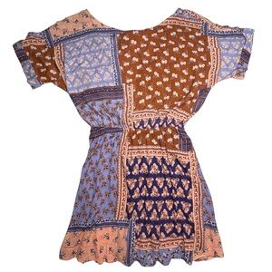 Y2K Forever 21 Jr’s Small Short Sleeve Mini Dress w/Multicolor Patchwork Design